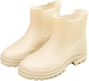 Women's Thick Sole High Top Rain Boots Soft Sole Non Slip Waterproof Slip On Kitchen Work Boots Garden Boots