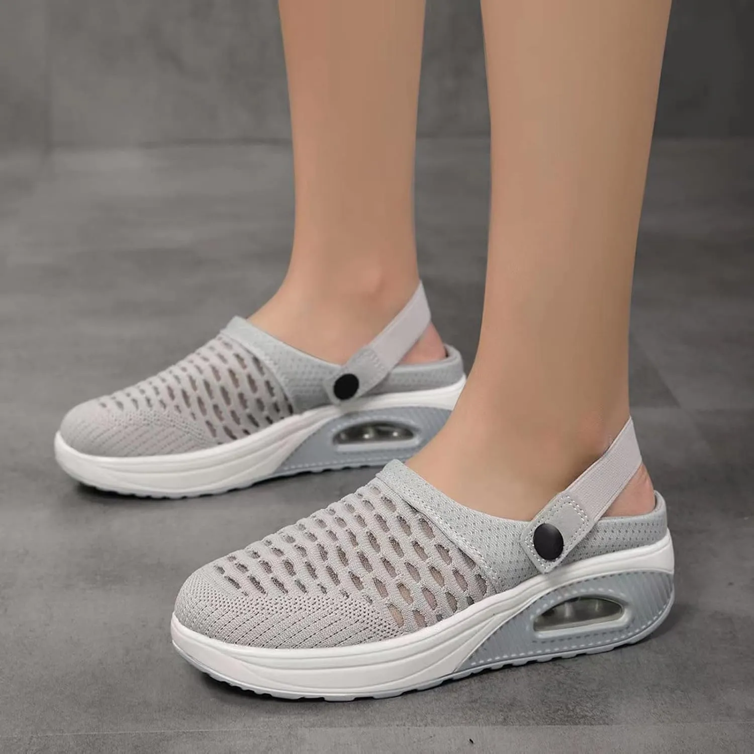 Women's Walking Shoes Orthotic Sneakers Wide Width Non Slip Breathable Platform Mesh Sandals Orthopedic Clogs with Air Cushion Support Slippers Summer Lightweight Beach Outdoor Mules