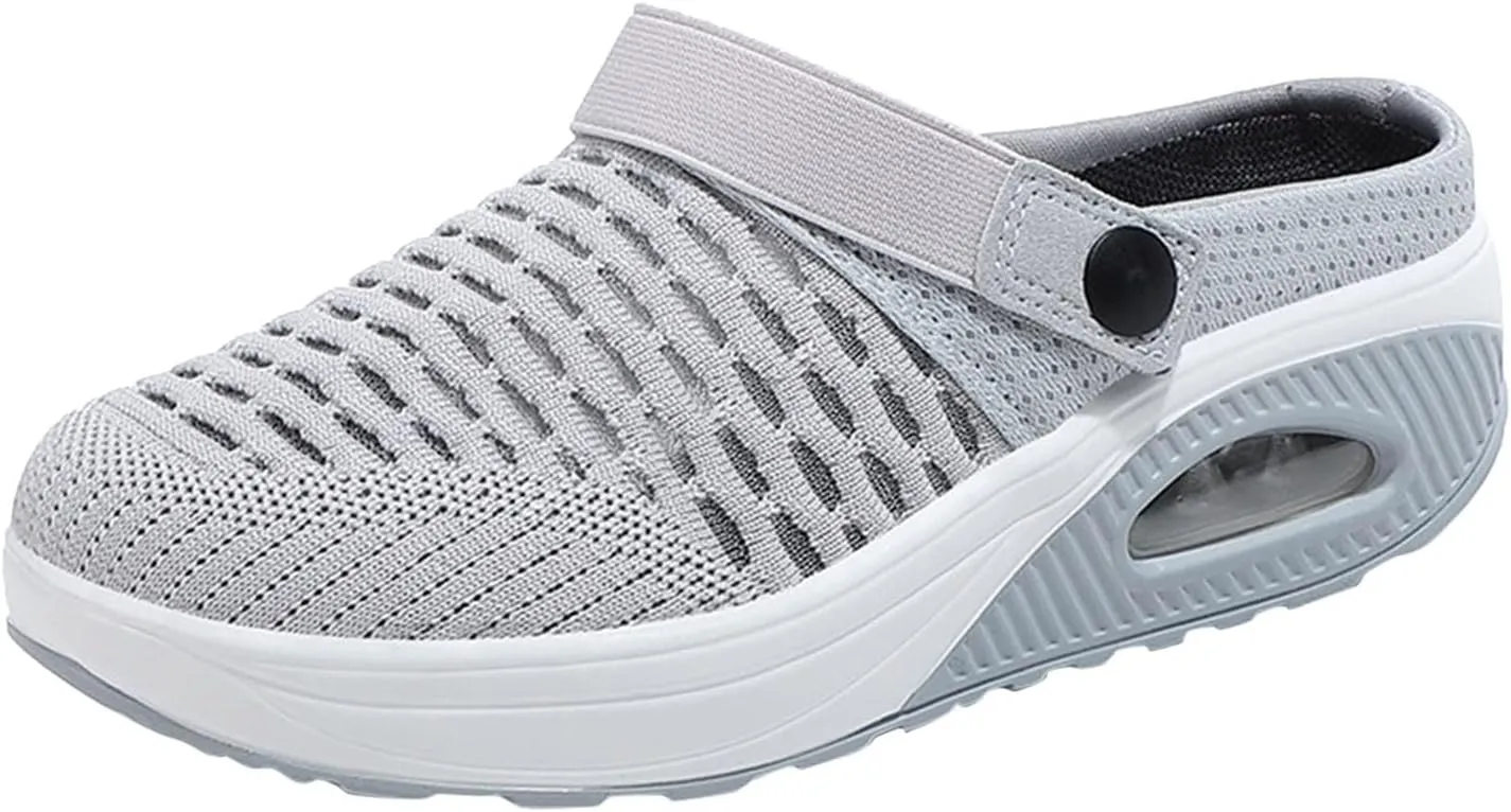 Women's Walking Shoes Orthotic Sneakers Wide Width Non Slip Breathable Platform Mesh Sandals Orthopedic Clogs with Air Cushion Support Slippers Summer Lightweight Beach Outdoor Mules