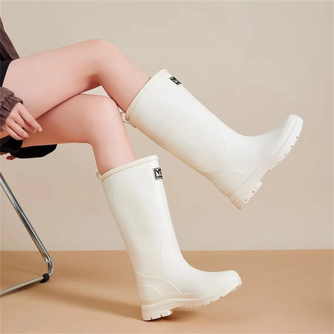 Women's Warm Short Tube Rain Boots Non-Slip Outdoor Rubber Shoes Waterproof Shoes Women