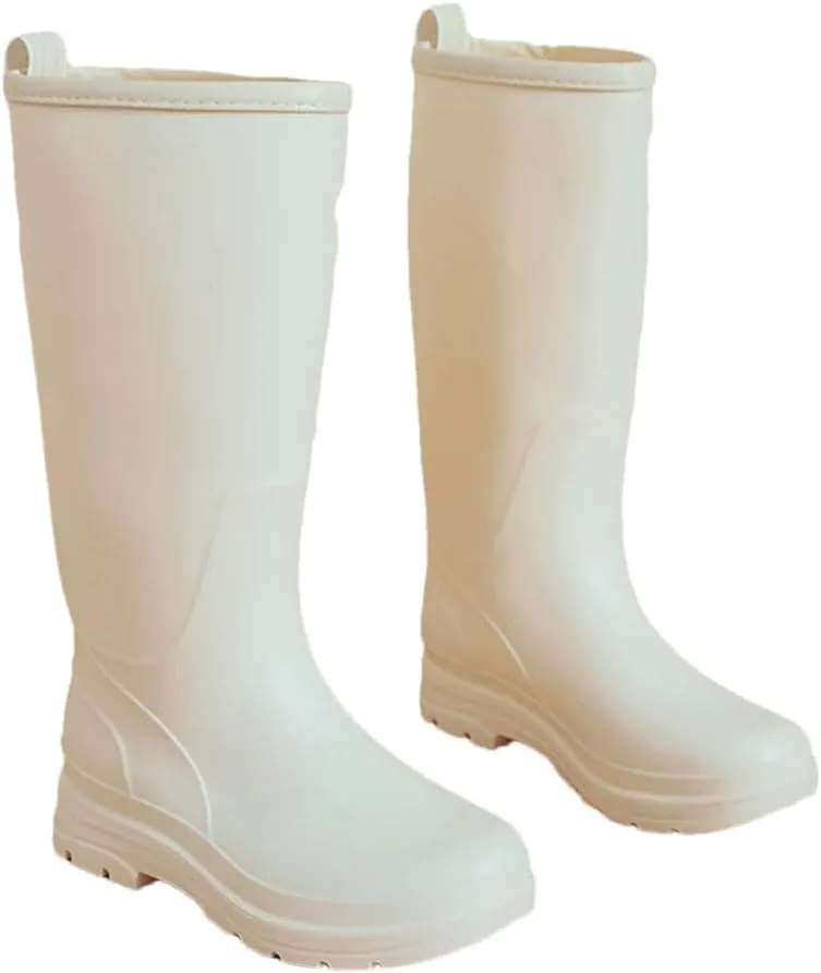 Women's Warm Short Tube Rain Boots Non-Slip Outdoor Rubber Shoes Waterproof Shoes Women