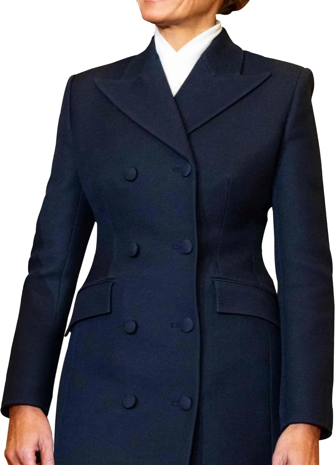 Wool Long Coats For Women Maxi Style Inauguration Dress 2025 Maxi Black Full Length Peacoat