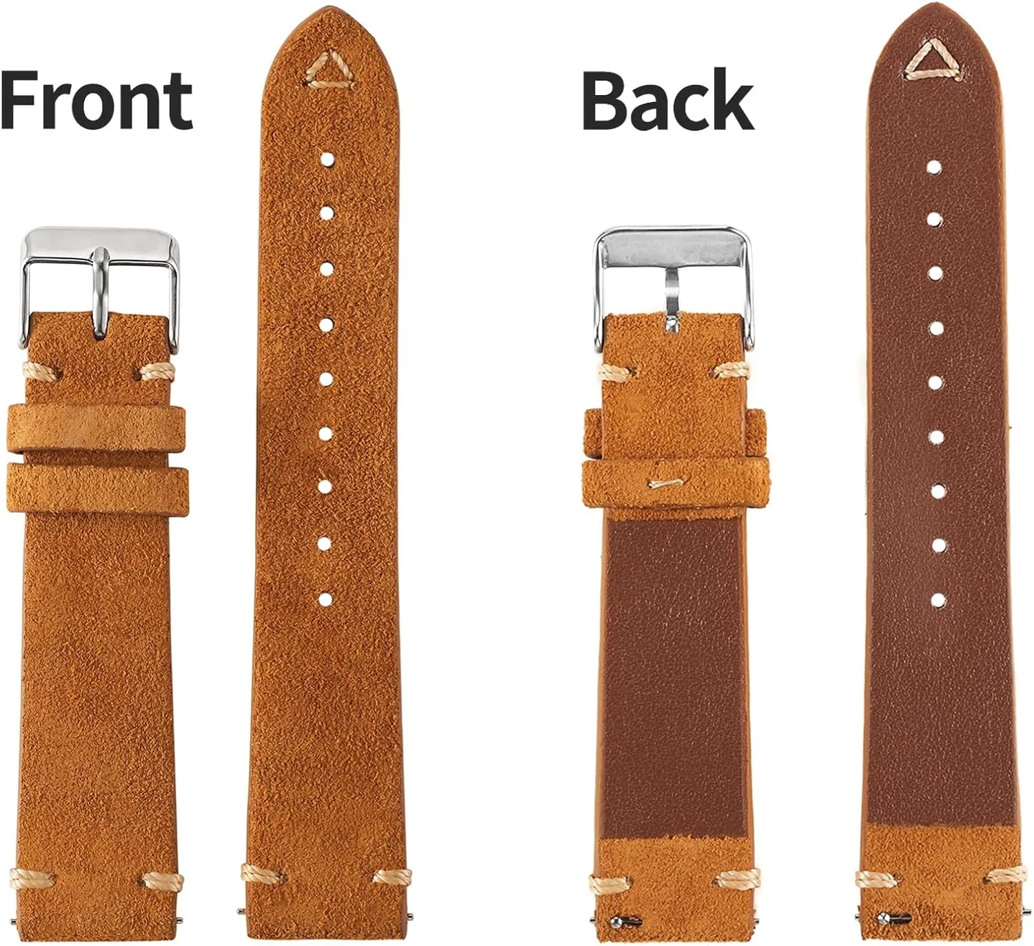 WOUKUP Quick Release Suede Leather Watch Bands Vintage Watchband for Men Watch Strap 18mm 19mm 20mm 21mm 22mm 24mm