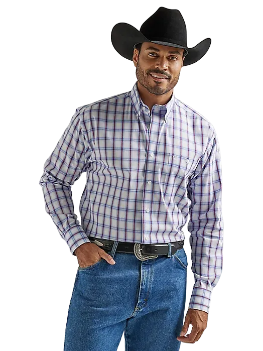 Wrangler Men's George Strait In Americana Plaid Shirt