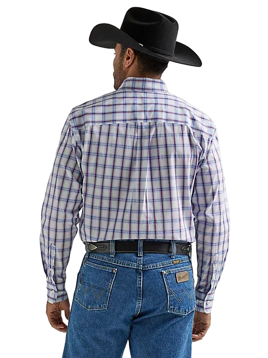 Wrangler Men's George Strait In Americana Plaid Shirt