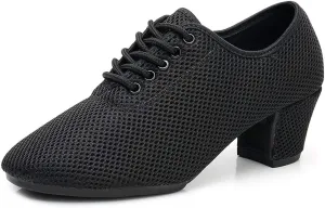 YKXLM Women's Mesh Jazz Modern Split-Sole Dance Shoes for Ballroom,Model LPWY112