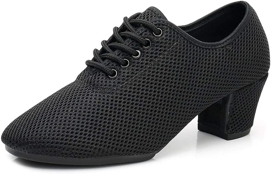YKXLM Women's Mesh Jazz Modern Split-Sole Dance Shoes for Ballroom,Model LPWY112