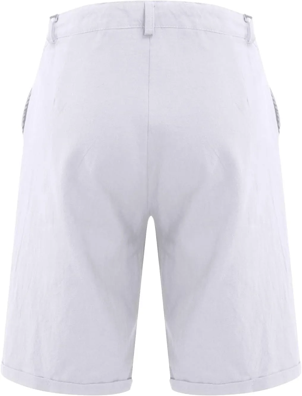 Ymosrh Men's Shorts Casual Fashion Cotton Linen Drawstring Solid Color Beach Shorts Pants Casual