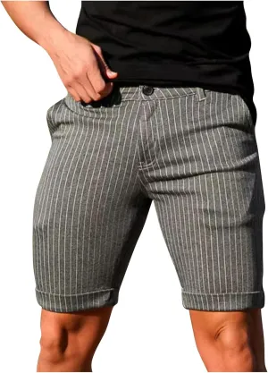 Ymosrh Men's Shorts Summer Elastic Waist Plaid Short Skinny Fit Fashion Fitness Shorts Casual Stretchy Shorts, S-3XL