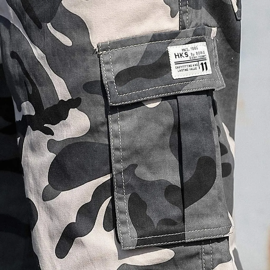 Ymosrh Men's Shorts Summer Outdoors Casual Camouflage Overalls Plus Size Sport Shorts Pants Casual, M-7XL