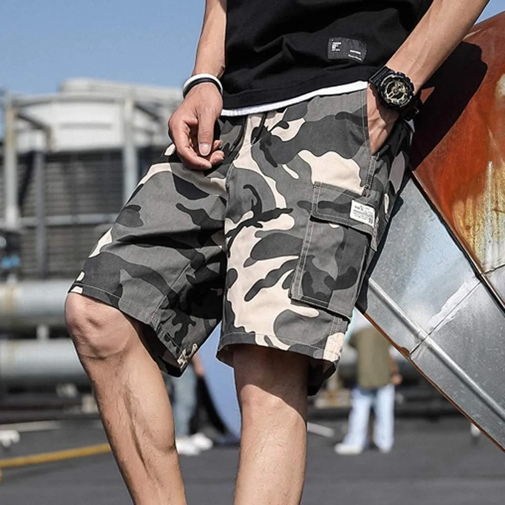 Ymosrh Men's Shorts Summer Outdoors Casual Camouflage Overalls Plus Size Sport Shorts Pants Casual, M-7XL