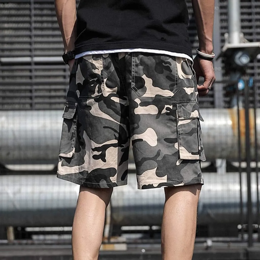 Ymosrh Men's Shorts Summer Outdoors Casual Camouflage Overalls Plus Size Sport Shorts Pants Casual, M-7XL