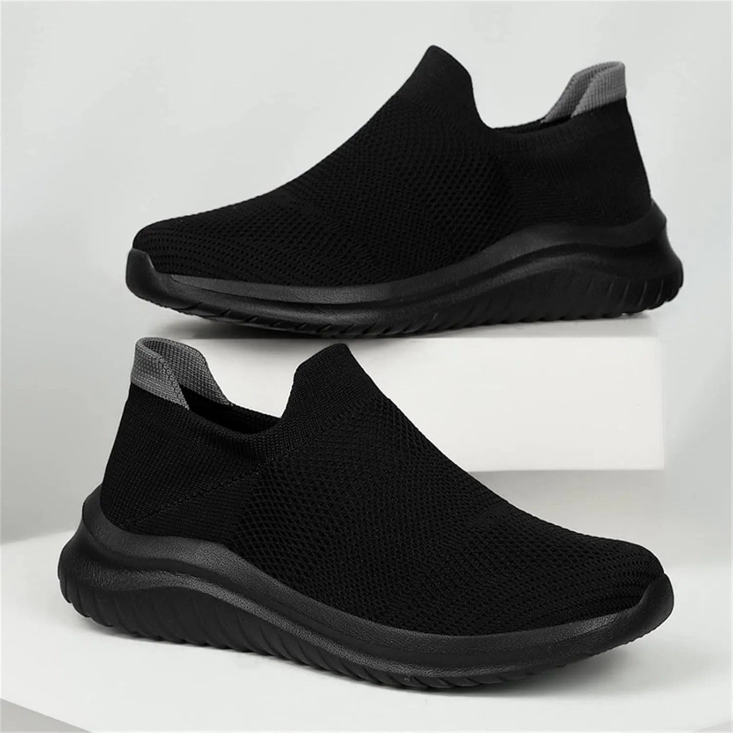ZSpzx Women's Walking Shoes with Arch Support Mesh Flat Breathable Slip on Sneakers for Plantar Fasciitis Mesh Trainers Comfortable Casual Athletic Running Jogging Shoes for Gym Travel Daily Wear