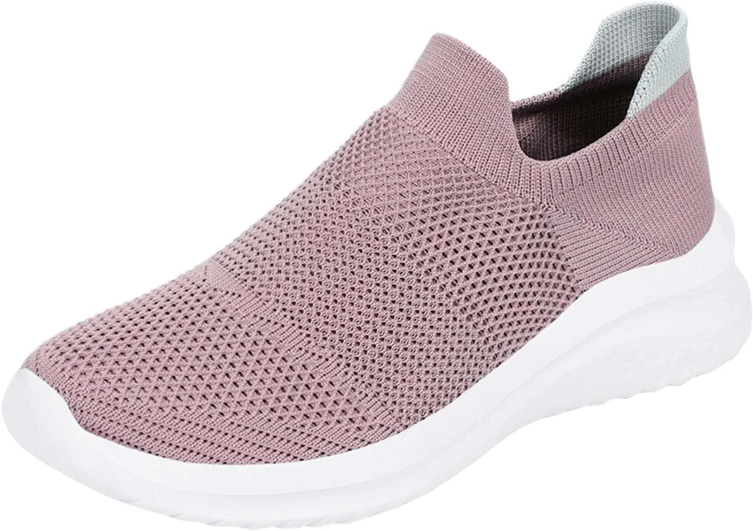 ZSpzx Women's Walking Shoes with Arch Support Mesh Flat Breathable Slip on Sneakers for Plantar Fasciitis Mesh Trainers Comfortable Casual Athletic Running Jogging Shoes for Gym Travel Daily Wear